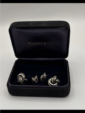 Tiffany & Co. Silver Rope Knot Cufflinks and Studs Set